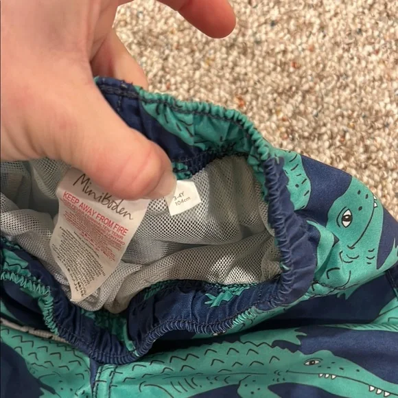 Mini Boden Boys Tropical Swim Shorts Trio - Sharks, Crocodiles & Parrots - Picture 8 of 13
